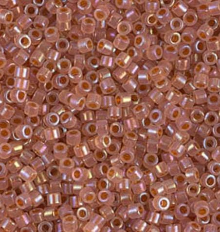 DB1733 11/0 Dark Peach Lined Opal AB Miyuki Delica