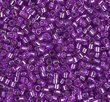 Delica, 11/0 Dyed Silver Lined Bright Magenta, DB1345 Miyuki Delica-5 grams