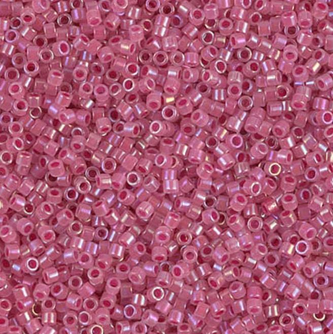 DB1742 11/0 Rose Lined Opal AB Miyuki Delica