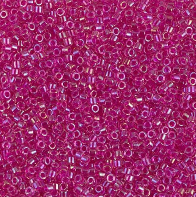 DB1743 11/0 Hot Pink Lined Crystal AB Miyuki Delica