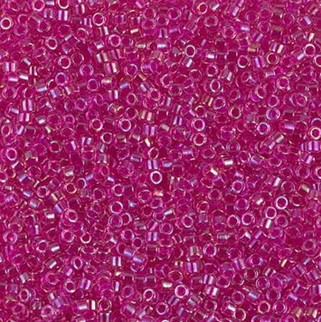 DB1743 11/0 Hot Pink Lined Crystal AB Miyuki Delica