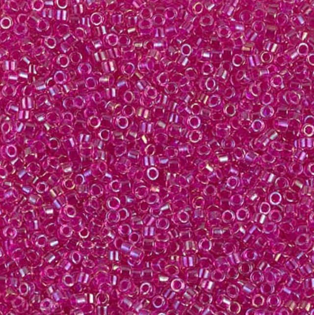 DB1743 11/0 Hot Pink Lined Crystal AB Miyuki Delica