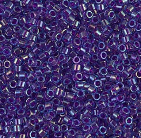 DB1755 11/0 Fuchsia Lined Aqua AB Miyuki Delica