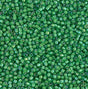 DB1787 11/0 White Lined Green AB Miyuki Delica