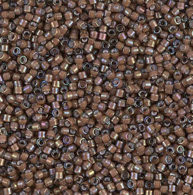 DB1790 11/0 White Lined Sable Brown AB Miyuki Delica