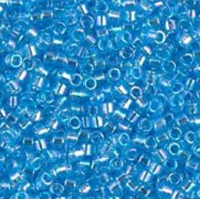 DB1249 11/0 Transparent Ocean Blue AB Miyuki Delica