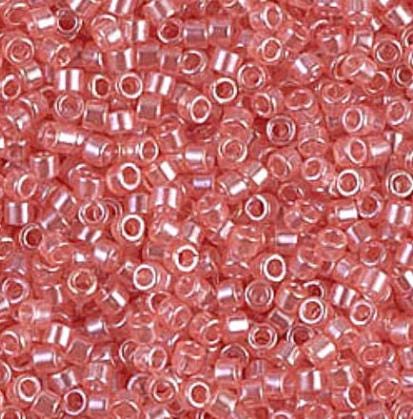 DB1481 11/0 Transparent Salmon Luster Miyuki Delica