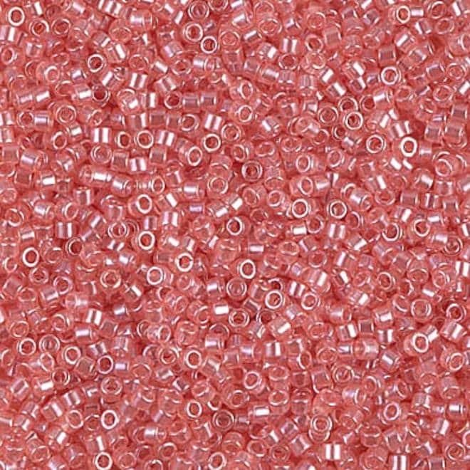 DB1481-1 11/0 Transparent Salmon Luster Miyuki Delica