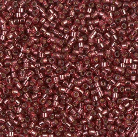 DB2160 11/0 Duracoat Silver Lined Dyed Magenta Miyuki Delica