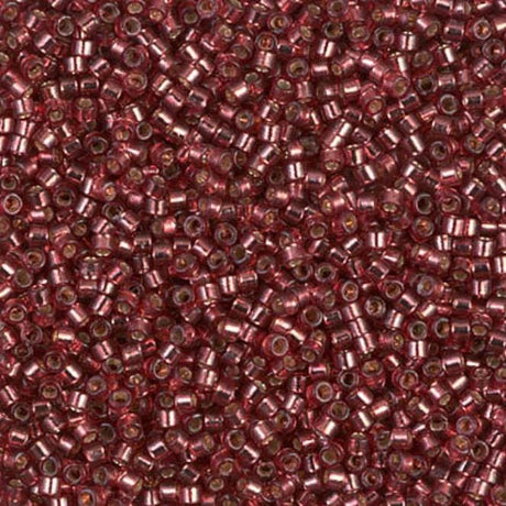 DB2160 11/0 Duracoat Silver Lined Dyed Magenta Miyuki Delica