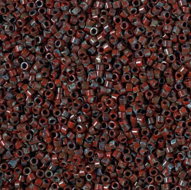 DB2263 11/0 Opaque Red Picasso Miyuki Delica