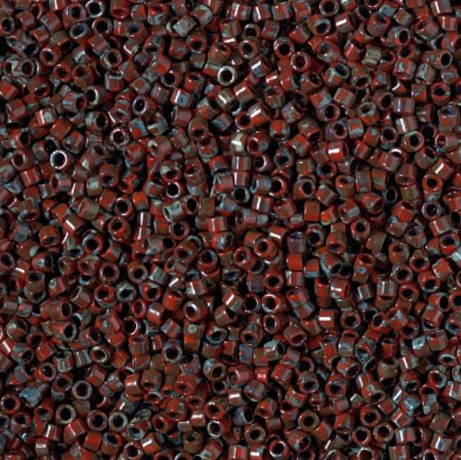 DB2263 11/0 Opaque Red Picasso Miyuki Delica