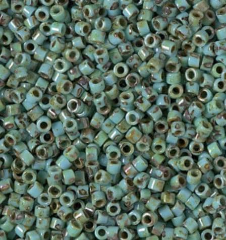 DB2264 11/0 Opaque Turquoise Blue Picasso Miyuki Delica