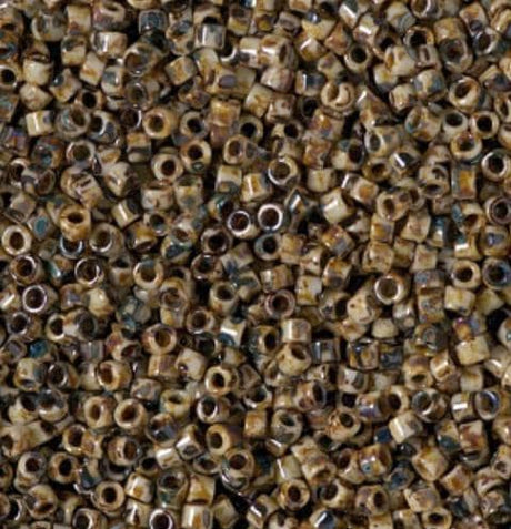 DB2267 11/0 Opaque Brown Picasso Miyuki Delica