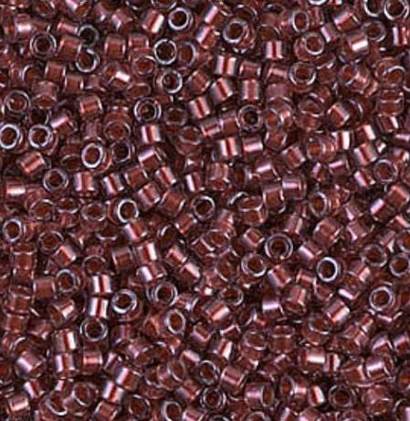 DB1705 11/0 Copper Pearl Lined Transparent Dark Cranberry Miyuki Delica