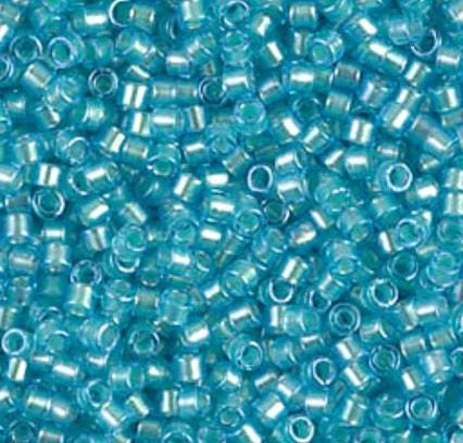 DB1708 11/0 Mint Pearl Lined Ocean Blue Miyuki Delica