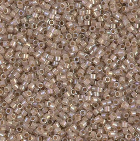 DB1731 11/0 Beige Lined Opal AB Miyuki Delica