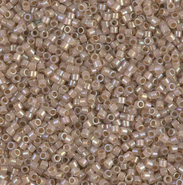 DB1731 11/0 Beige Lined Opal AB Miyuki Delica