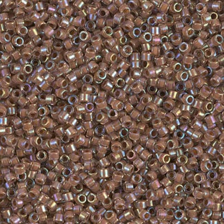 DB1732 11/0 Cocoa Lined Crystal AB Miyuki Delica