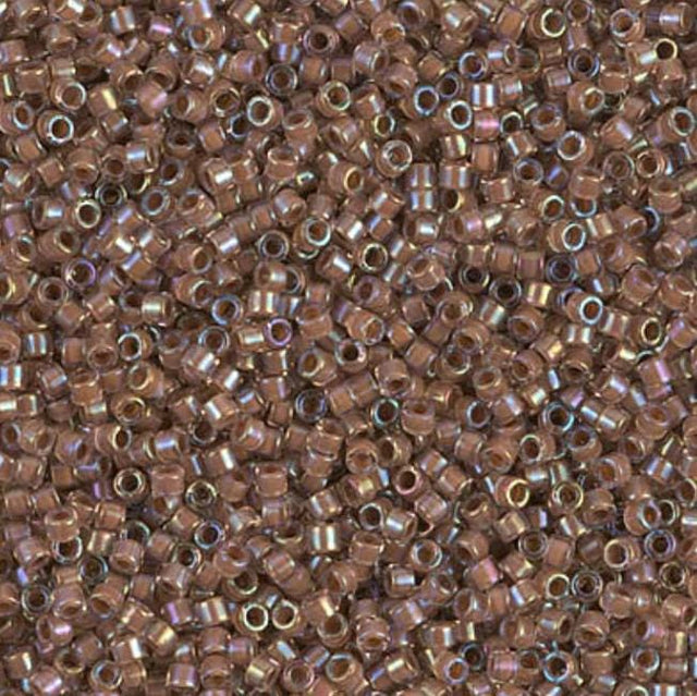 DB1732 11/0 Cocoa Lined Crystal AB Miyuki Delica
