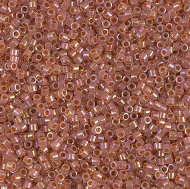 DB1733 11/0 Dark Peach Lined Opal AB Miyuki Delica