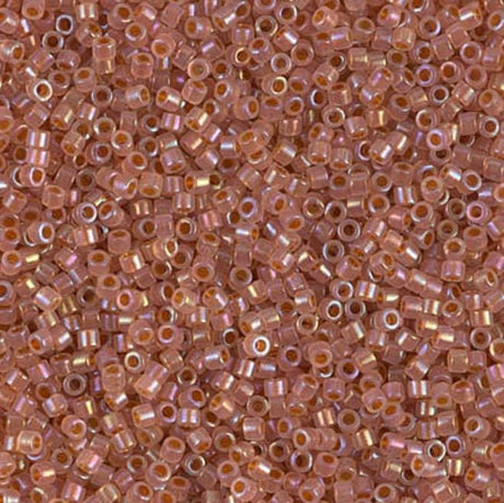 DB1733 11/0 Dark Peach Lined Opal AB Miyuki Delica
