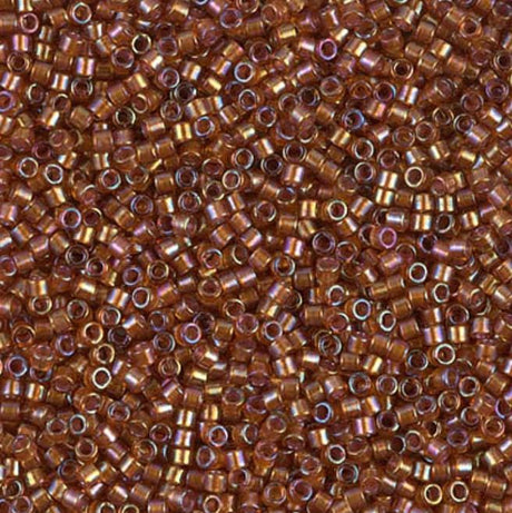 DB1736 11/0 Sparkling Beige Lined Dark Topaz AB Miyuki Delica