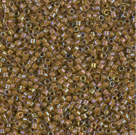 DB1738 11/0 Cocoa Lined Chartreuse AB Miyuki Delica
