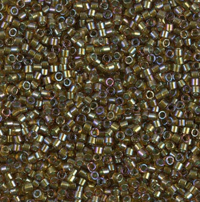 DB1739 11/0 Sparkling Mint Lined Topaz AB Miyuki Delica