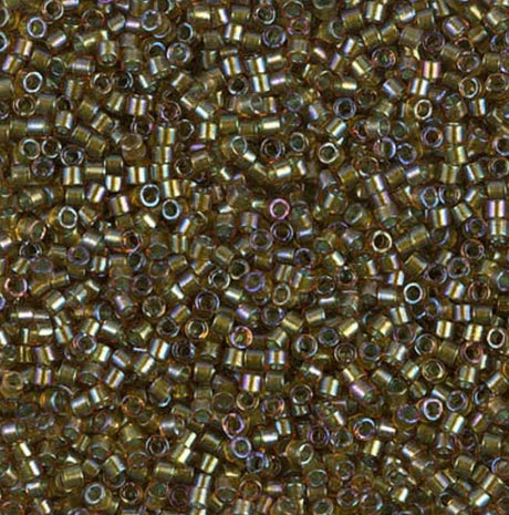 DB1739 11/0 Sparkling Mint Lined Topaz AB Miyuki Delica