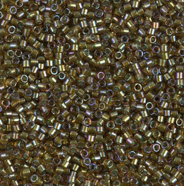 DB1739 11/0 Sparkling Mint Lined Topaz AB Miyuki Delica