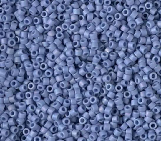 Delica 11/0 Frost Opaque Glaze Rainbow Soft Blue Miyuki Delica Bead, DB2318-5 Grams