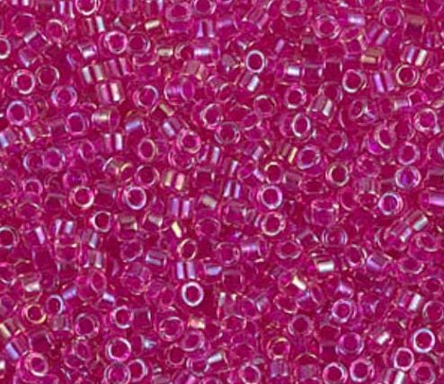 DB1743 11/0 Hot Pink Lined Crystal AB Miyuki Delica