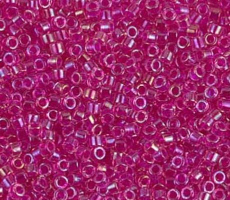 DB1743 11/0 Hot Pink Lined Crystal AB Miyuki Delica