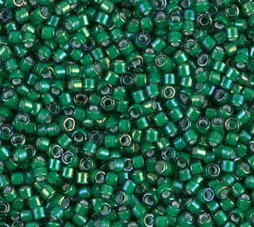 DB1788 11/0 White Lined Emerald AB Miyuki Delica
