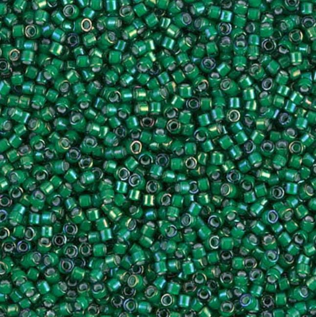 DB1788 11/0 White Lined Emerald AB Miyuki Delica