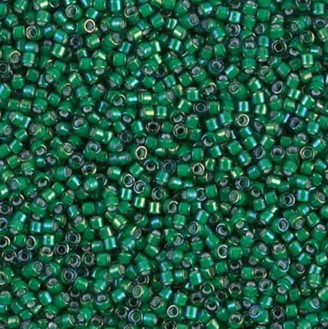 DB1788 11/0 White Lined Emerald AB Miyuki Delica