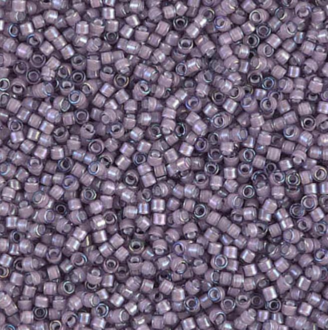 DB1789 11/0 White Lined Amethyst AB Miyuki Delica
