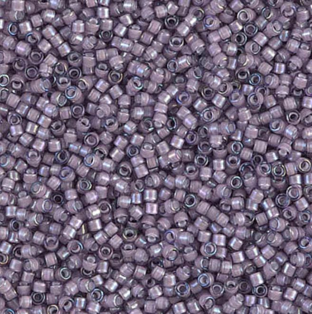 DB1789 11/0 White Lined Amethyst AB Miyuki Delica