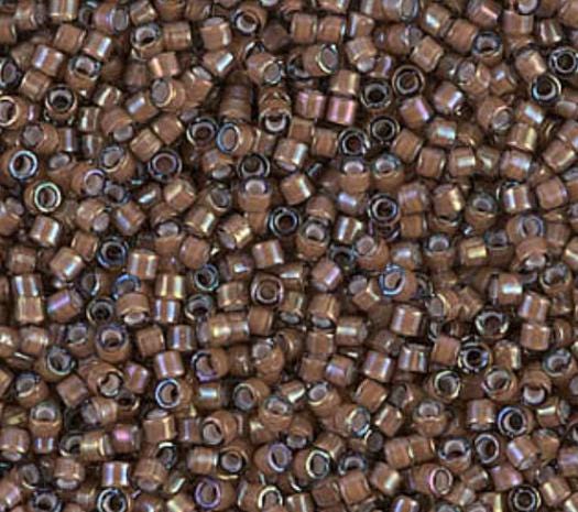 DB1790 11/0 White Lined Sable Brown AB Miyuki Delica