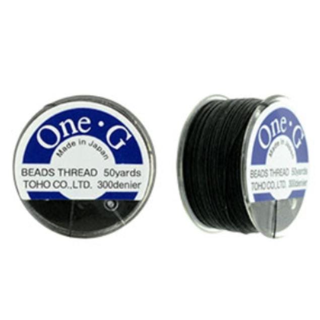 One-G Toho Nylon Beading Thread Black-50 Yards 125 Yards 250 Yards