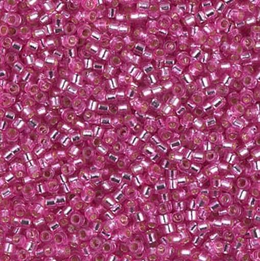 DB2153 11/0 Duracoat Silver Lined Dyed Pink Parfait Miyuki Delica