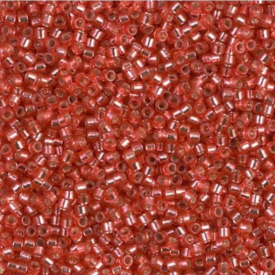 DB2159 11/0 Duracoat Silver Lined Dyed Light Cranberry Miyuki Delica