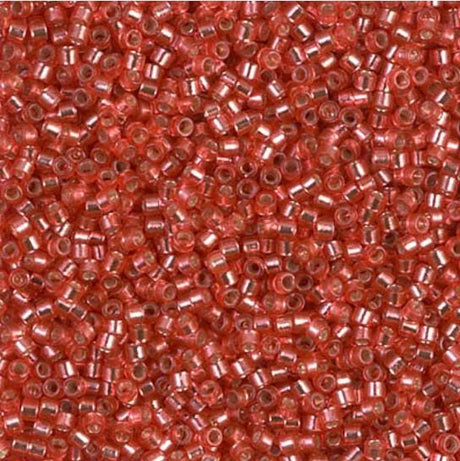 DB2159 11/0 Duracoat Silver Lined Dyed Light Cranberry Miyuki Delica