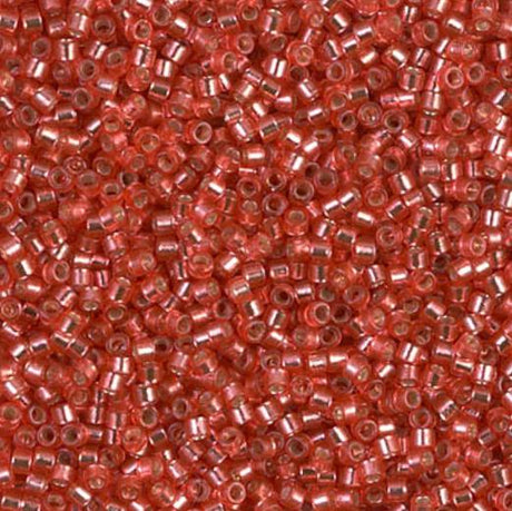 DB2159 11/0 Duracoat Silver Lined Dyed Light Cranberry Miyuki Delica