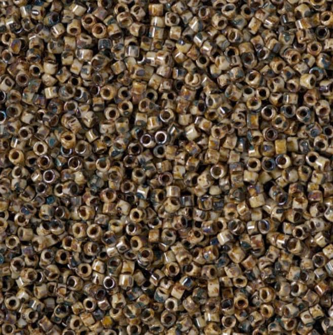 DB2267 11/0 Opaque Brown Picasso Miyuki Delica