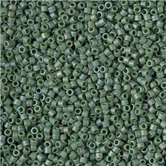 DB2312 11/0 Matte Opaque Glazed Basil Green AB Miyuki Delica