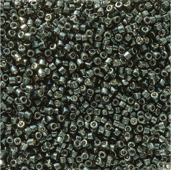 DB2507 11/0 Duracoat Galvanized Black Moss Miyuki Delica