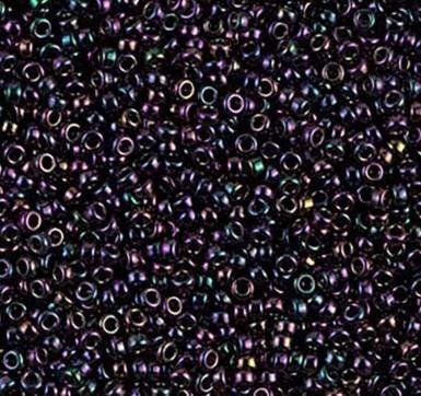 15-454 Metallic Dark Plum Iris, Miyuki Seed Bead 15/0