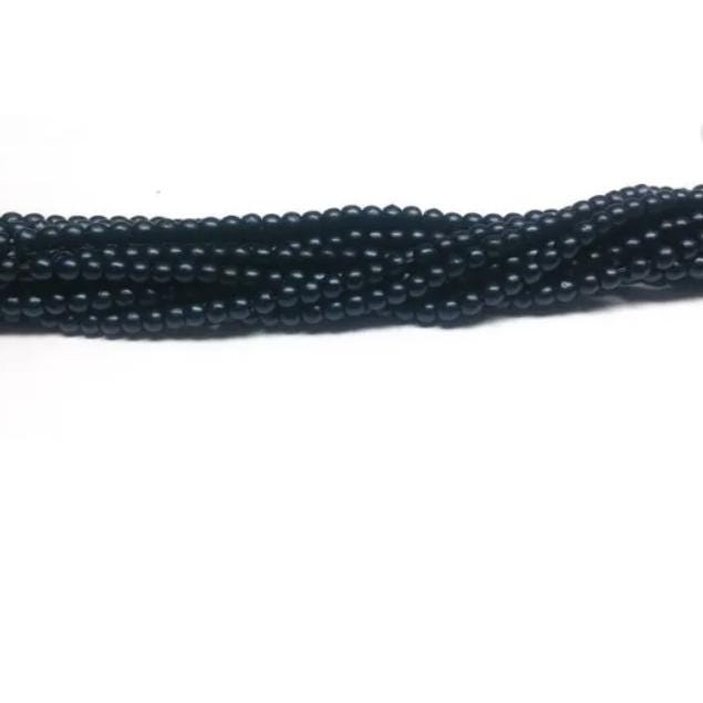 2mm Round Metallic Suede Dark Blue - Czech Glass Beads, 79032 100 beads
